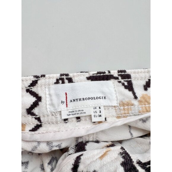 ANTHROPOLOGIE Floral Printed Cotton Corduroy Tapered Utility Pants, Size 2 - Picture 13 of 16